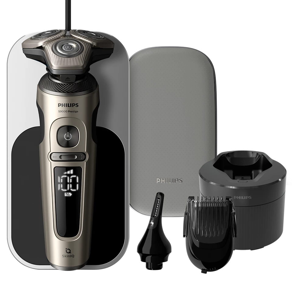 Philips®Shaver S9000 Prestige Nedves száraz elektromos borotva SkinIQ-val