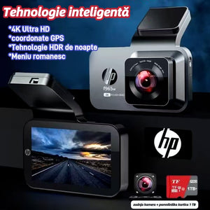 Înregistrator de condus cu camere HP 360° UHD duble față și spate