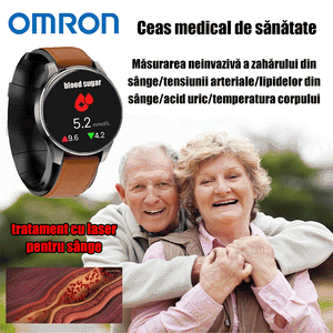 Ceasul de terapie cu laser Omron monitorizează ritmul cardiac/tensiunea arterială/glucoza