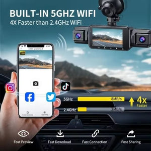 Noua înregistrare Sony Smart Driving - 4 camere cu GPS WIFI FHD 1080P față, spate, lateral, lateral, vedere pe timp de noapte Monitorizare parcare 24 de ore