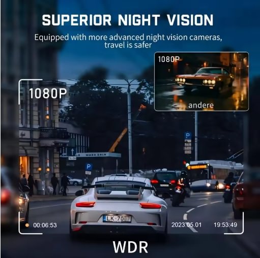 Noua înregistrare Sony Smart Driving - 4 camere cu GPS WIFI FHD 1080P față, spate, lateral, lateral, vedere pe timp de noapte Monitorizare parcare 24 de ore