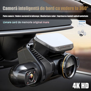 Înregistrator inteligent pentru condus Kenwood, HD 4 canale, instalare wireless, reîncărcabil, standby prelungit