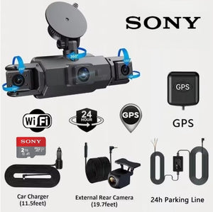 Noua înregistrare Sony Smart Driving - 4 camere cu GPS WIFI FHD 1080P față, spate, lateral, lateral, vedere pe timp de noapte Monitorizare parcare 24 de ore