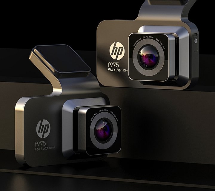 Înregistrator de condus cu camere HP 360° UHD duble față și spate