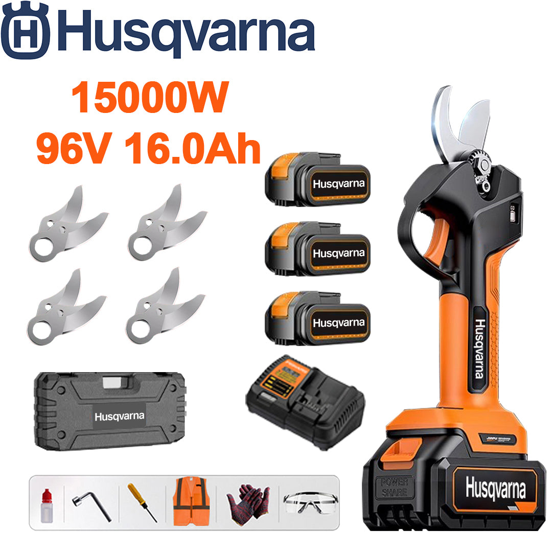 Foarfecă de grădină Husqvarna 15000W cu baterie litiu-ion și motor fără perii