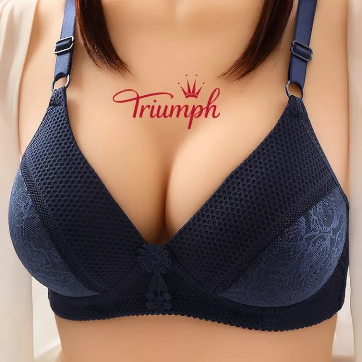 Plus Dimensiune Chrysanthemum Steelless lenjerie de corp pentru femei [M-3XL] Set de 3