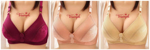 Plus Dimensiune Chrysanthemum Steelless lenjerie de corp pentru femei [M-3XL] Set de 3