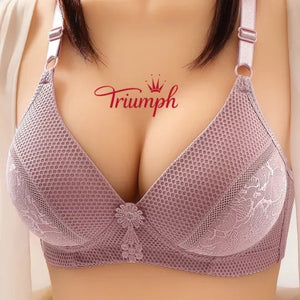 Plus Dimensiune Chrysanthemum Steelless lenjerie de corp pentru femei [M-3XL] Set de 3