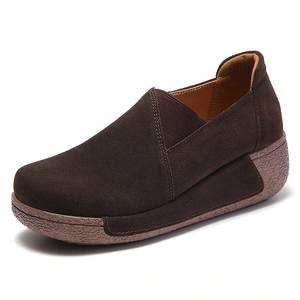 Pantofi de sport plat din piele de căprioară