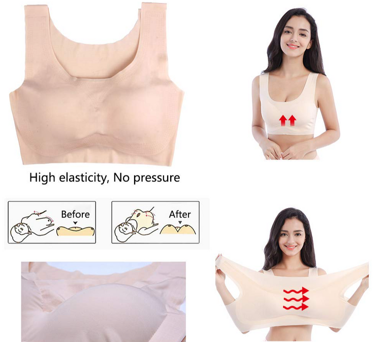 3 Bucăți Este Egal cu Prețul a 2 Bucăți Set 3 Piese Sutien confortabil din mătase de gheață, ultrasubțire