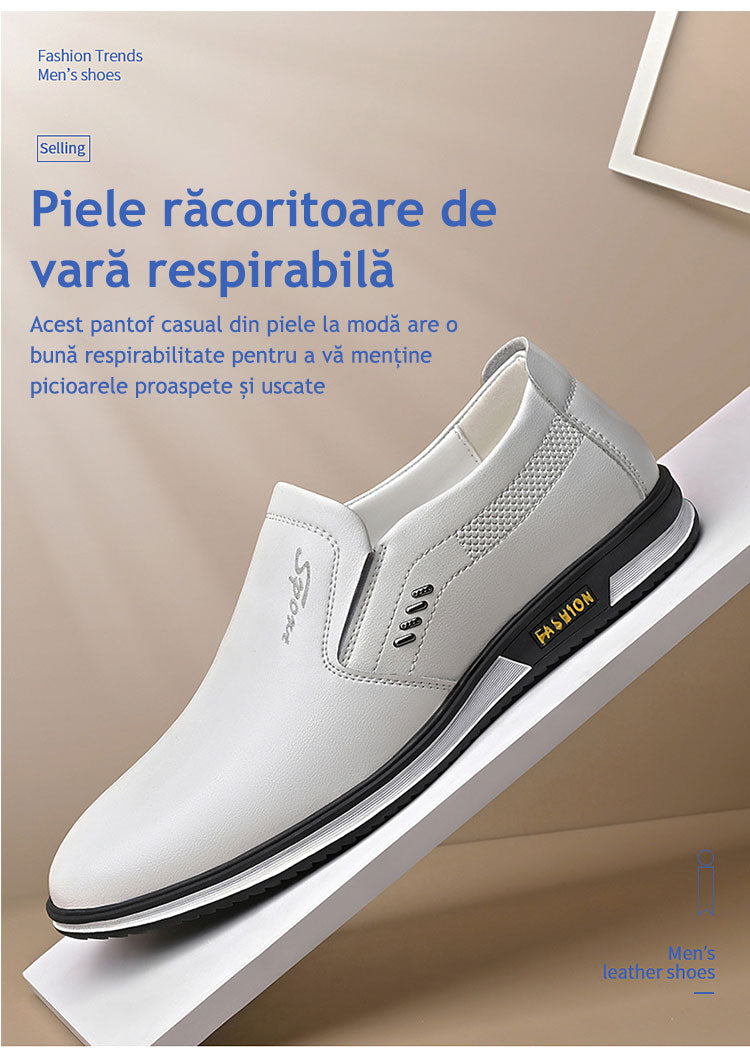 2023 Pantofi Casual Din Piele Respirabil Pentru Bărbați