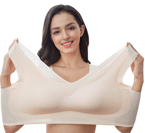 3 Bucăți Este Egal cu Prețul a 2 Bucăți Set 3 Piese Sutien confortabil din mătase de gheață, ultrasubțire