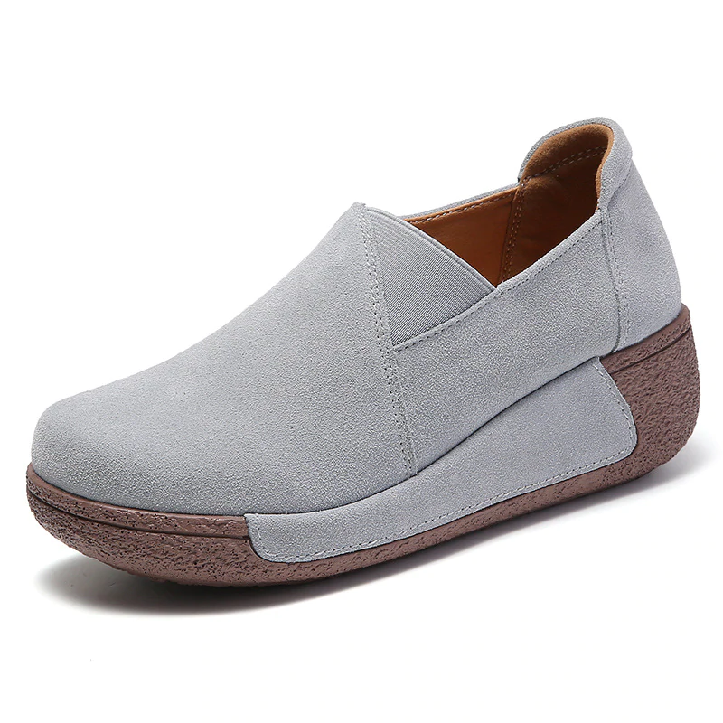Pantofi de sport plat din piele de căprioară