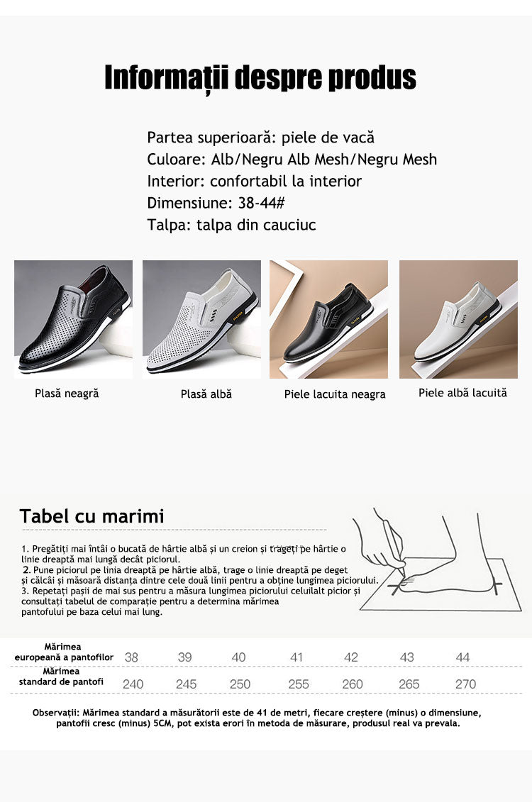 2023 Pantofi Casual Din Piele Respirabil Pentru Bărbați