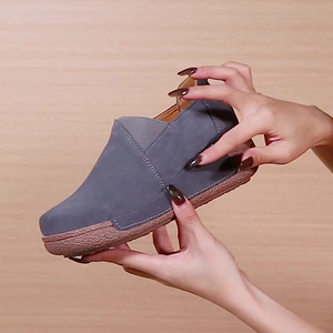 Pantofi de sport plat din piele de căprioară