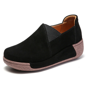 Pantofi de sport plat din piele de căprioară