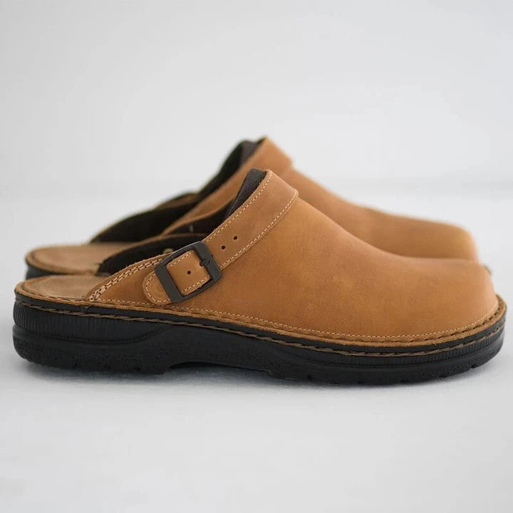 Sandale casual cu talpă moale din piele, de tip wrap-around