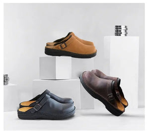Sandale casual cu talpă moale din piele, de tip wrap-around