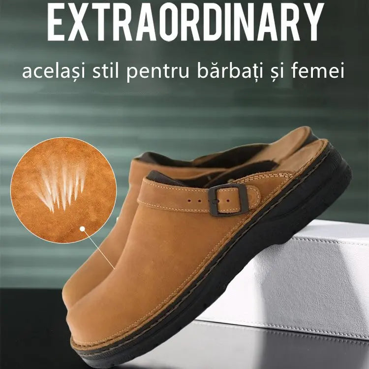Sandale casual cu talpă moale din piele, de tip wrap-around